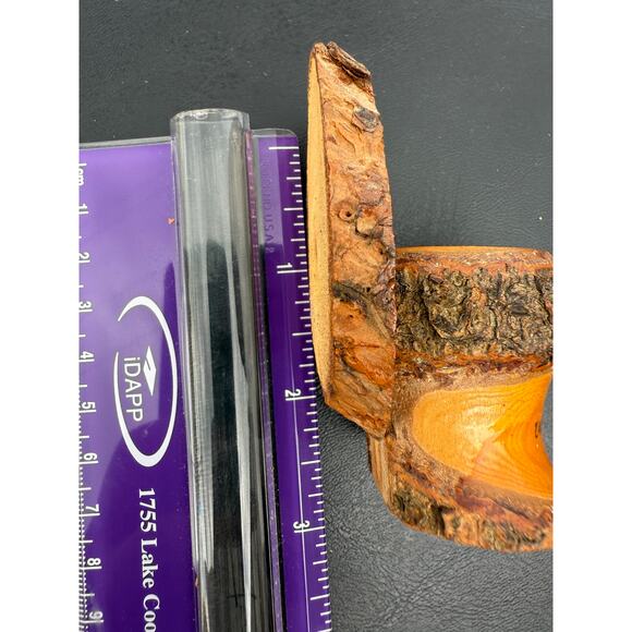 🪵 Vintage Lake Ozark MO Wooden Bark Toothpick Holder Rustic Souvenir - Picture 4 of 4